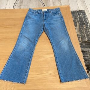 CQY crop flare with fringe bottom and high waist